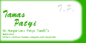 tamas patyi business card